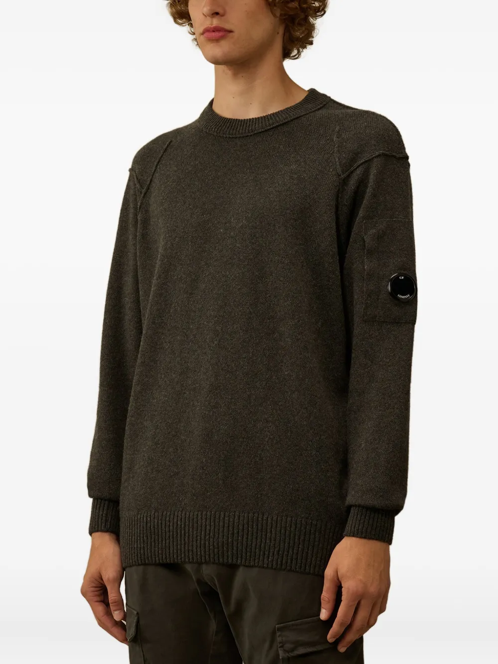 C.P. Company lens-detail crew-neck sweater Bruin