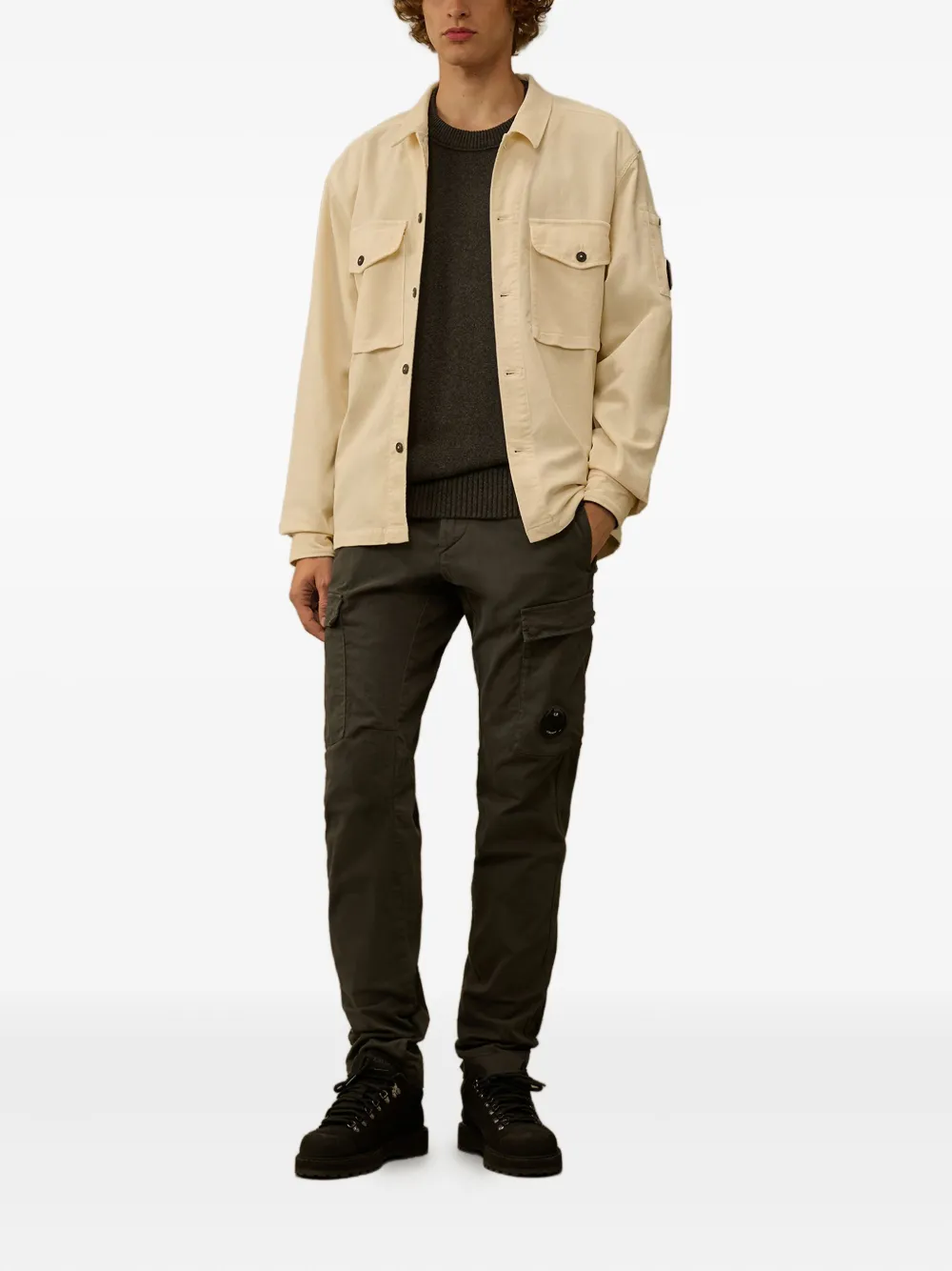 C.P. Company lens-detail crew-neck sweater Bruin