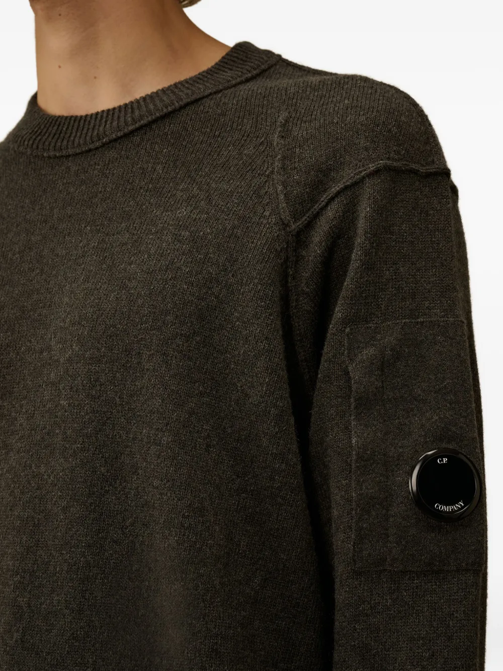 C.P. Company lens-detail crew-neck sweater Bruin