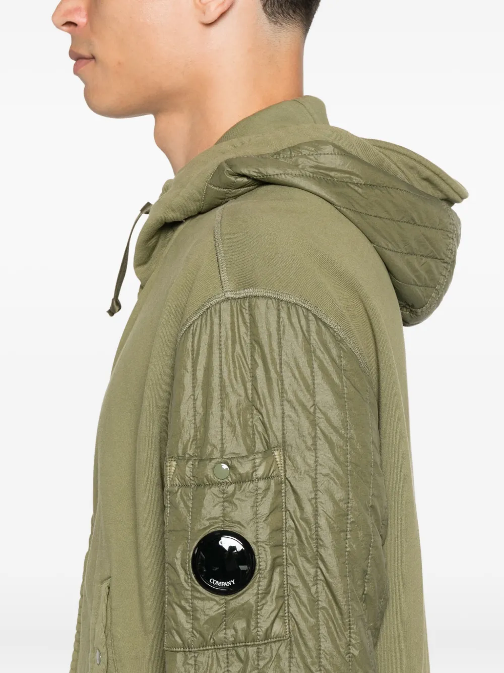 C.P. Company Jack met capuchon en rits en gewatteerd mouwen Groen