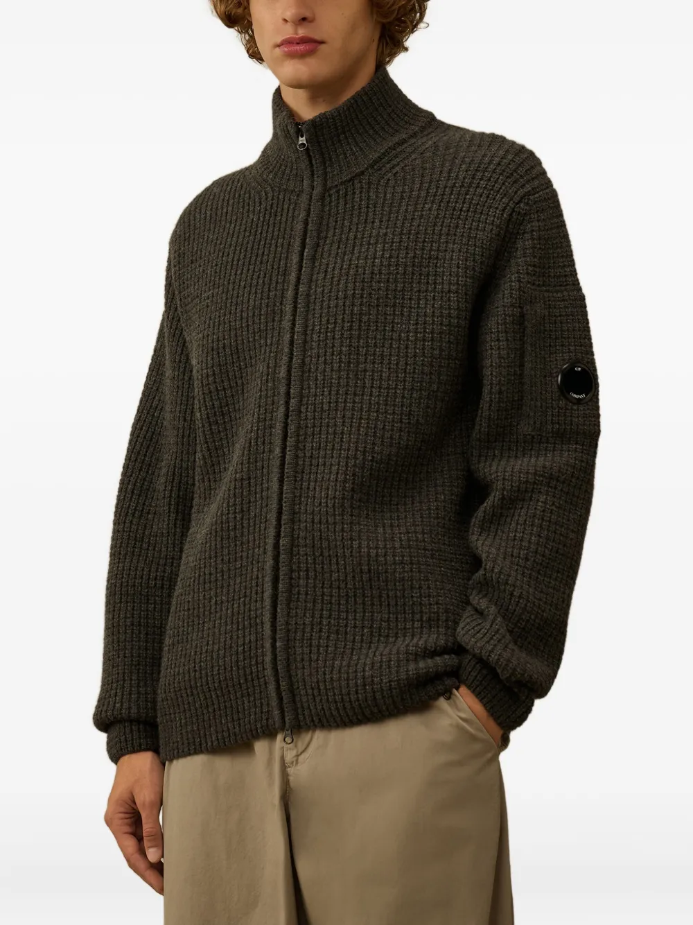 C.P. Company Vest met hoge hals en rits Groen