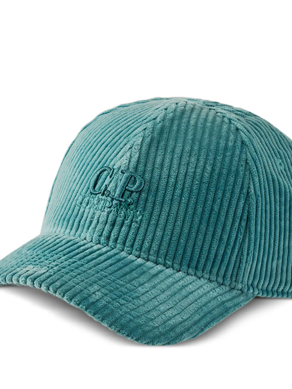 C.P. Company logo-embroidered corduroy cap - Blauw