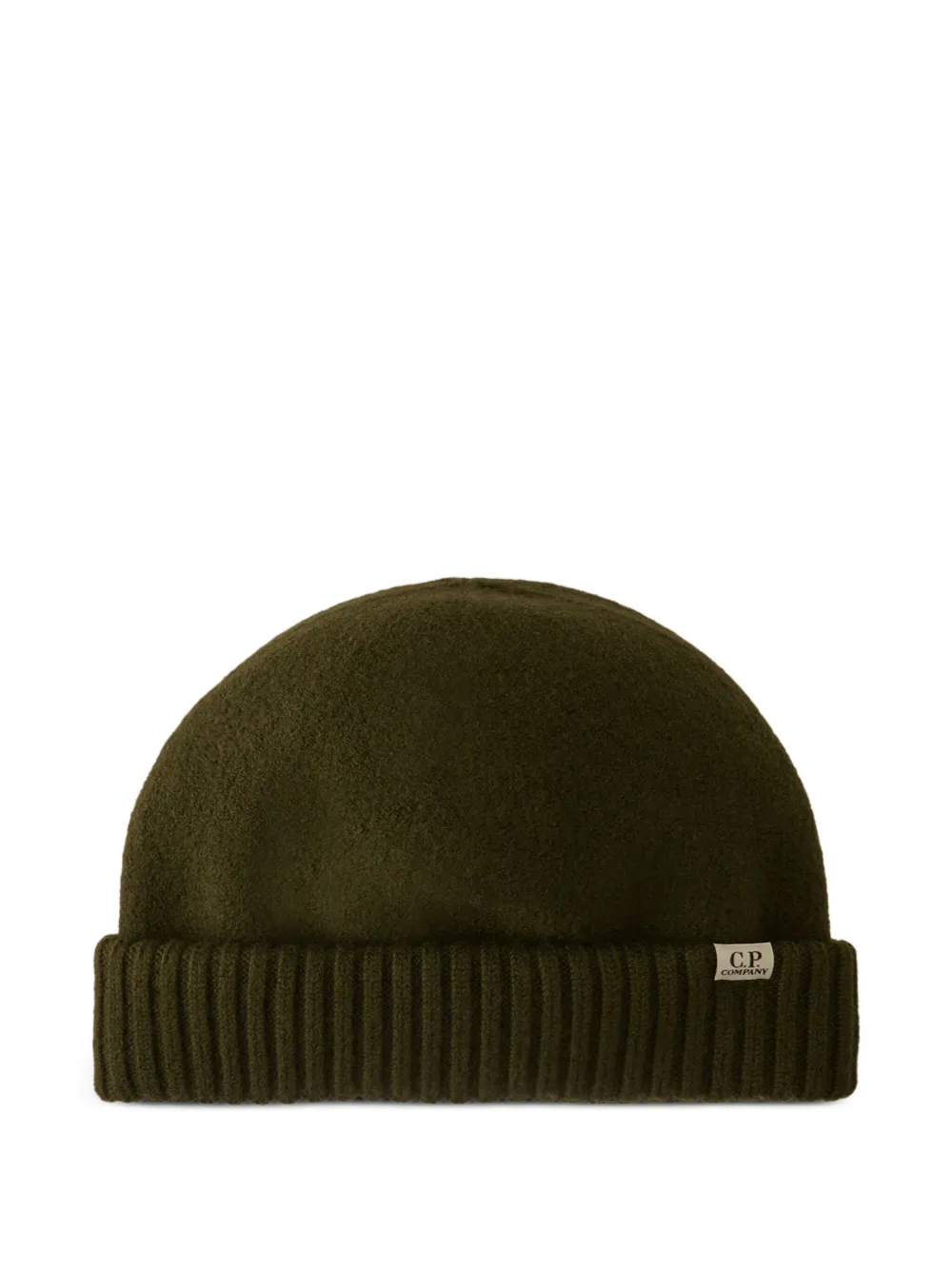 C.P. Company logo-patch wool beanie | Green | Image 1