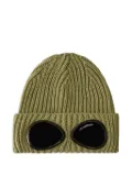 C.P. Company goggle-detail ribbed-wool beanie hat - Green