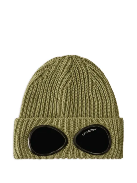 C.P. Company goggle-detail ribbed-wool beanie hat