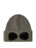 C.P. Company goggle-lens ribbed-wool beanie hat - Grey