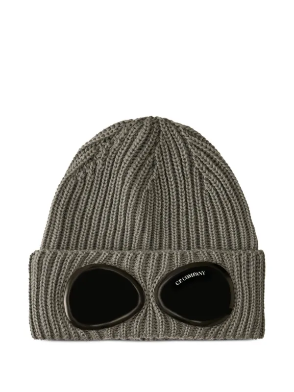 Company goggle-lens ribbed-wool Beanie Hat Grey FARFETCH IN