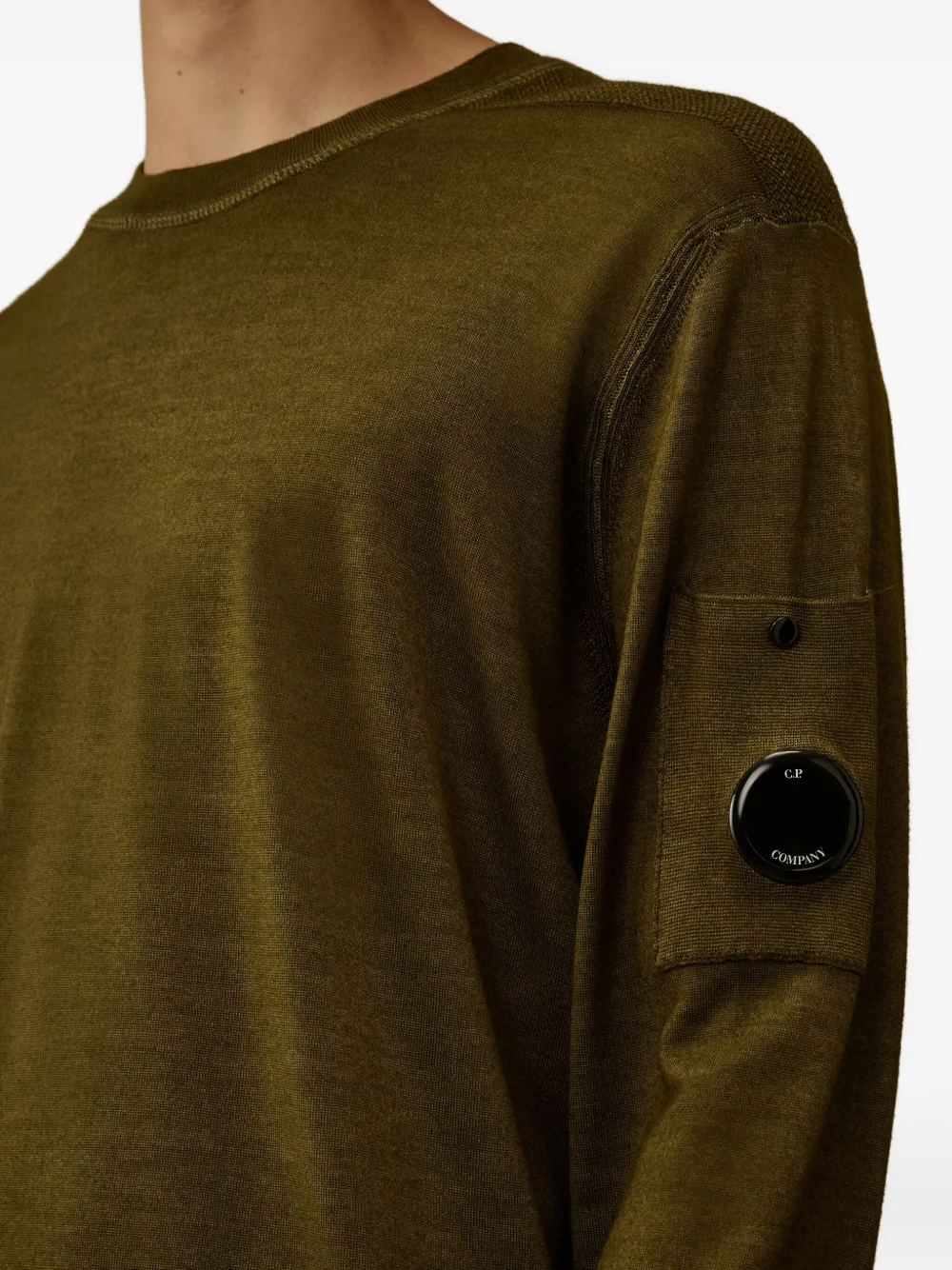 C.P. Company lens-detail sweater Groen