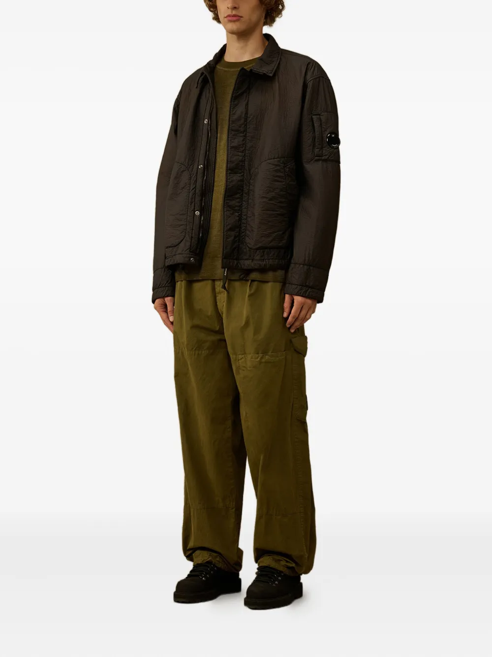 C.P. Company lens-detail sweater Groen
