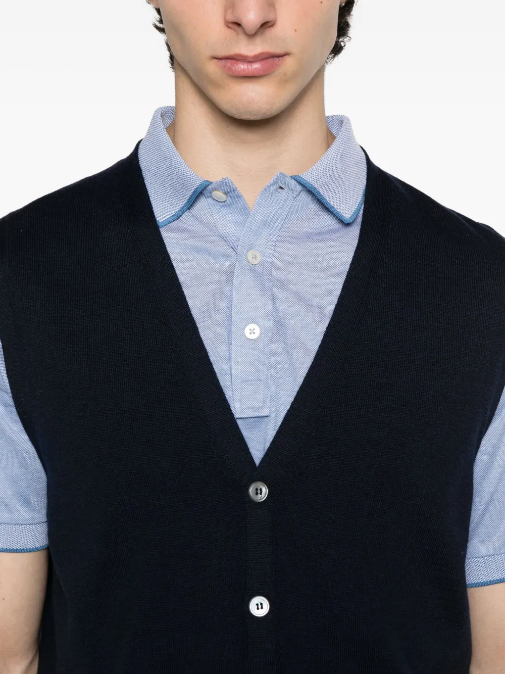 Gran Sasso Vest met knopen Blauw
