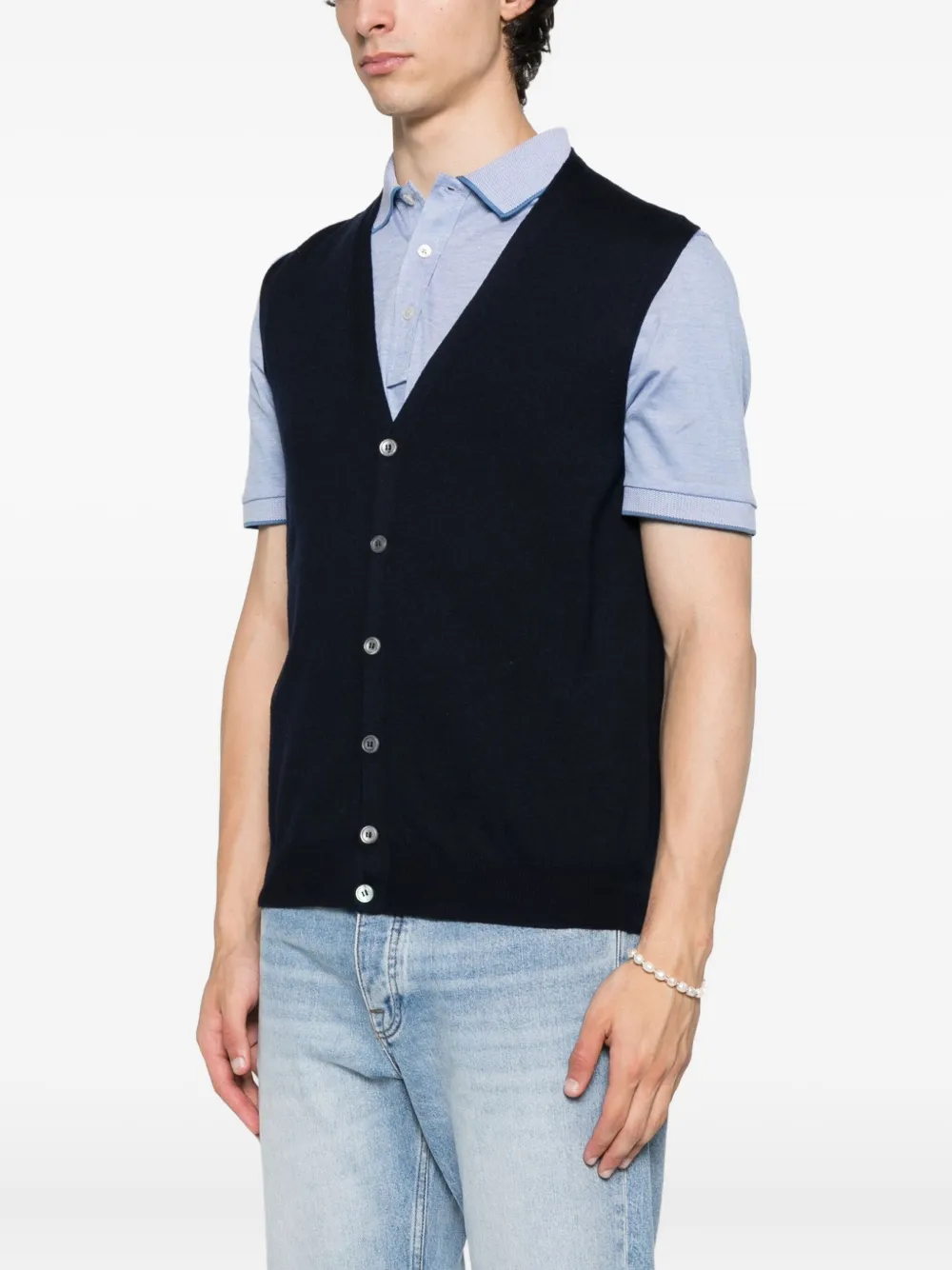 Gran Sasso Vest met knopen Blauw
