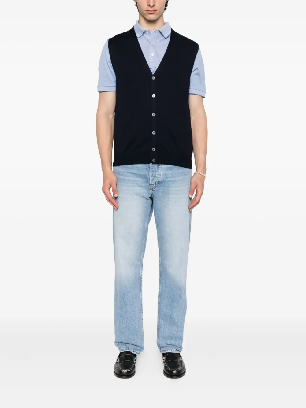 Gran Sasso Vest met knopen Blauw