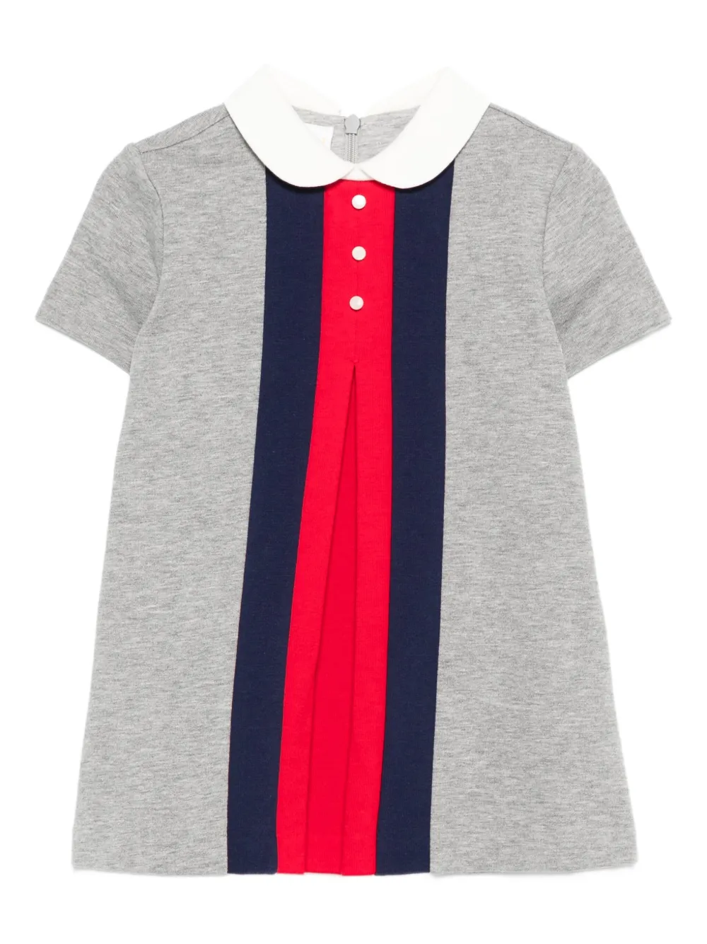 Gucci Kids peter-pan collar panelled casual dress Grijs