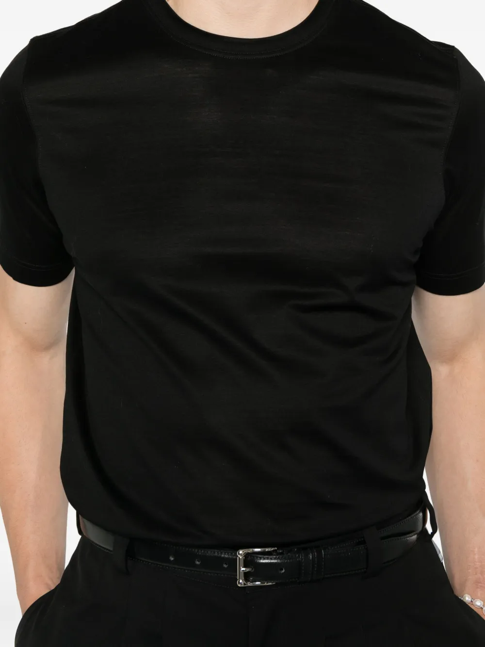 Gran Sasso T-shirt met ronde hals Zwart