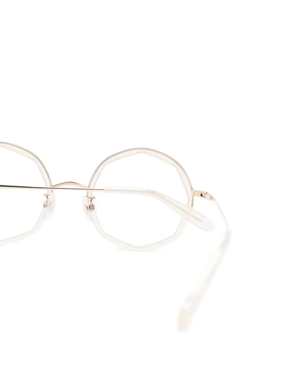 Megane and Me Edie zonnebril met geometrisch montuur Beige