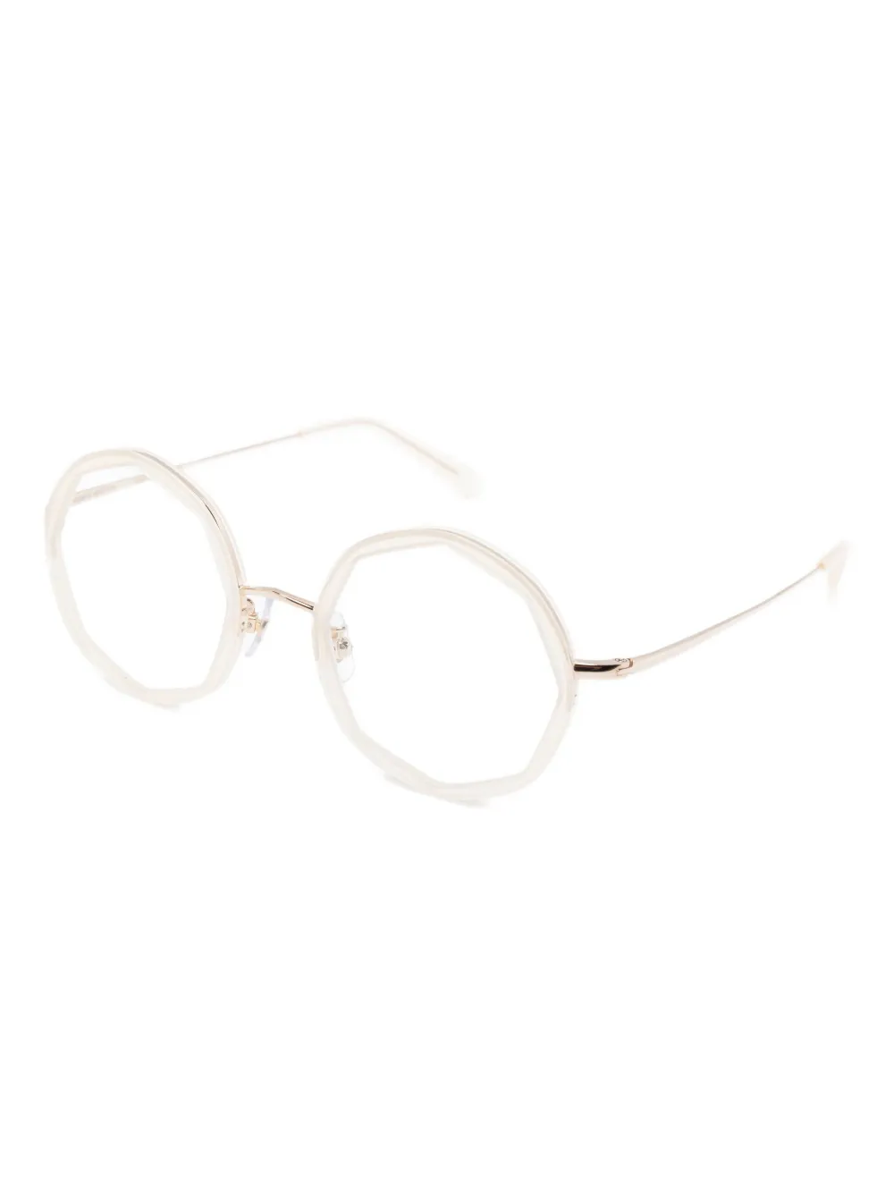 Megane and Me Edie zonnebril met geometrisch montuur Beige