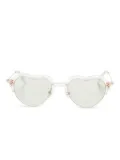 Megane and Me Carrie heart-frame sunglasses - White