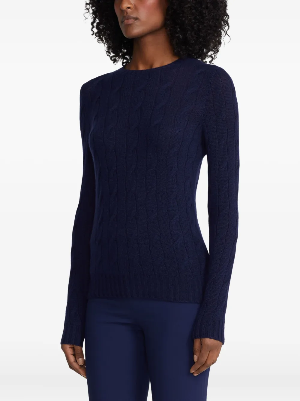 Ralph Lauren Collection cable-knit cashmere sweater Blauw