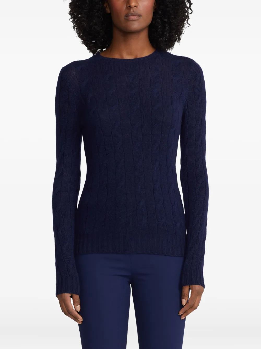 Ralph Lauren Collection cable-knit cashmere sweater Blauw