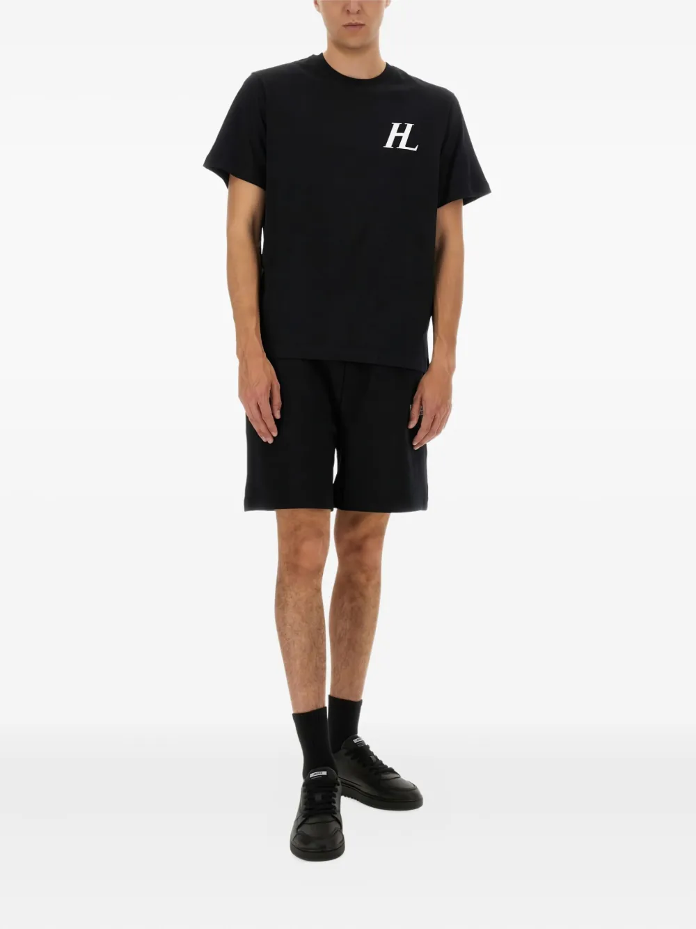 Helmut Lang logo-detail cotton shorts Zwart
