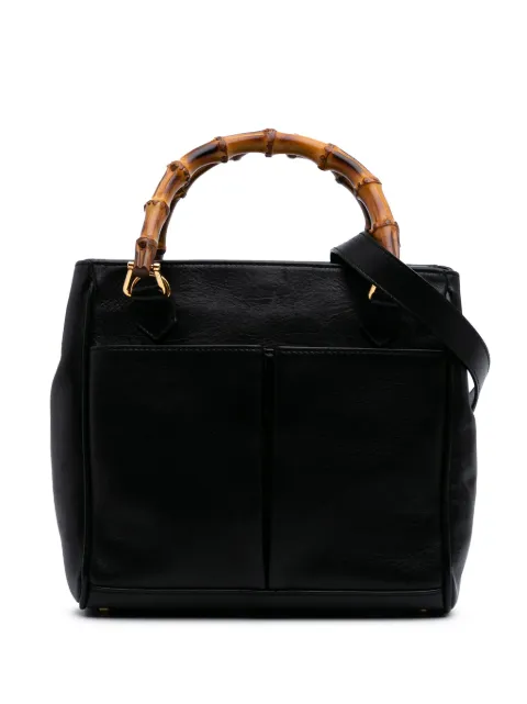 Gucci Pre-Owned Bamboo 小号皮质斜挎包（1900年代典藏款）