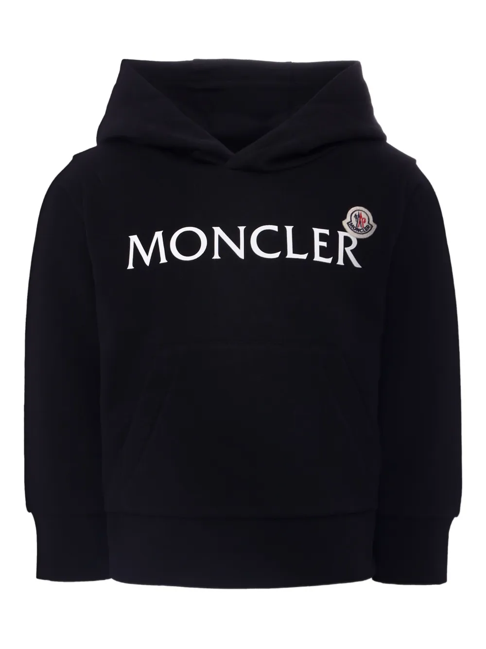 Moncler Enfant logo-embroidered hoodie Zwart