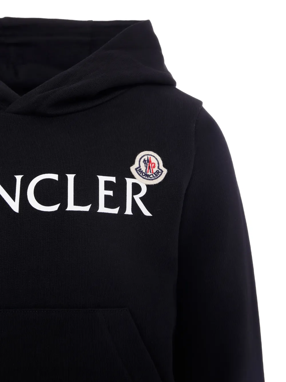 Moncler Enfant Hoodie met geborduurd logo Zwart