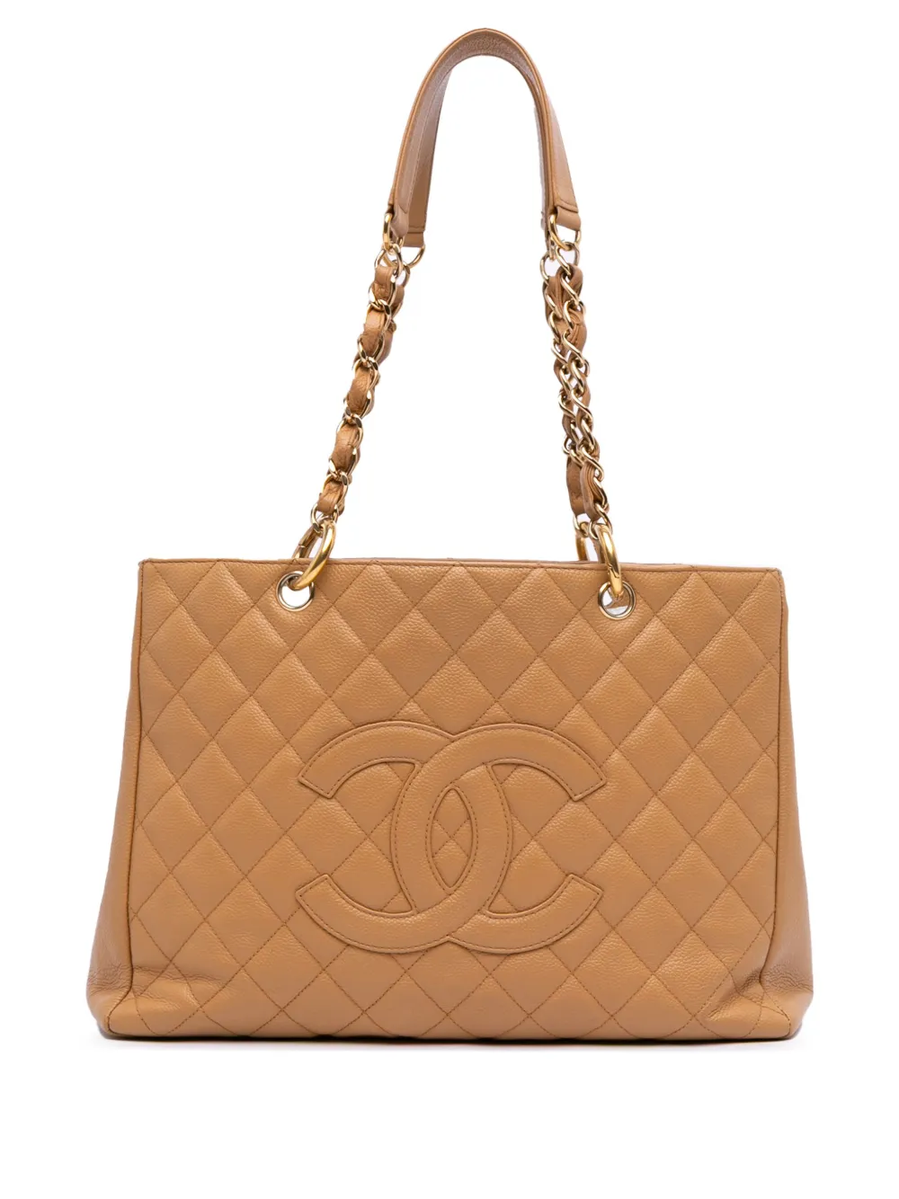 Pre-owned Chanel 2006-2008 Caviar Grand Shopping Tote Bag In Brown