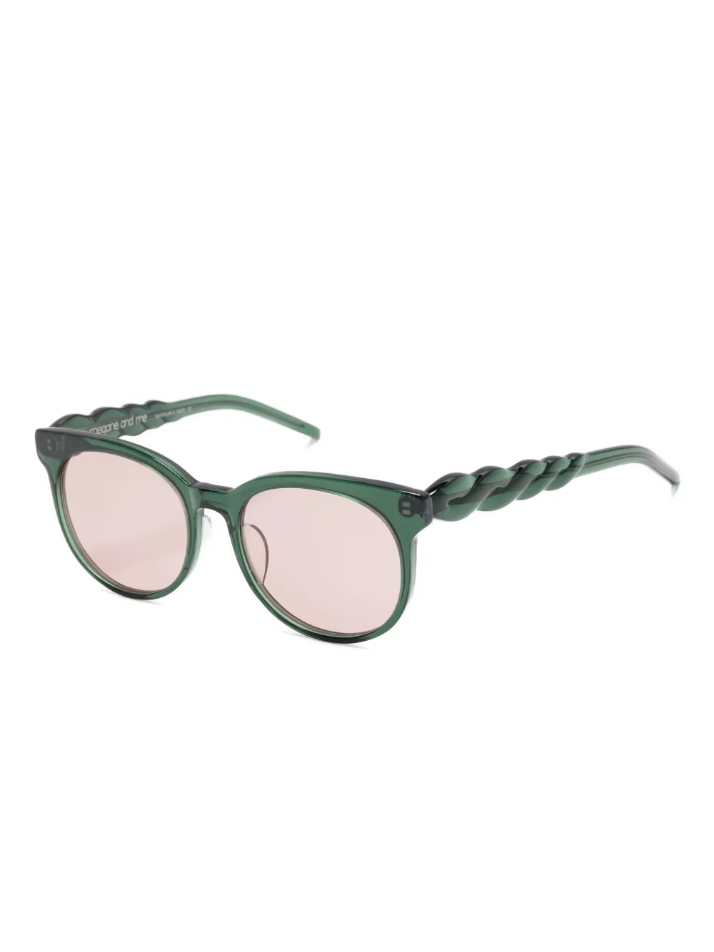 Megane and Me Olive zonnebril met rond montuur Groen