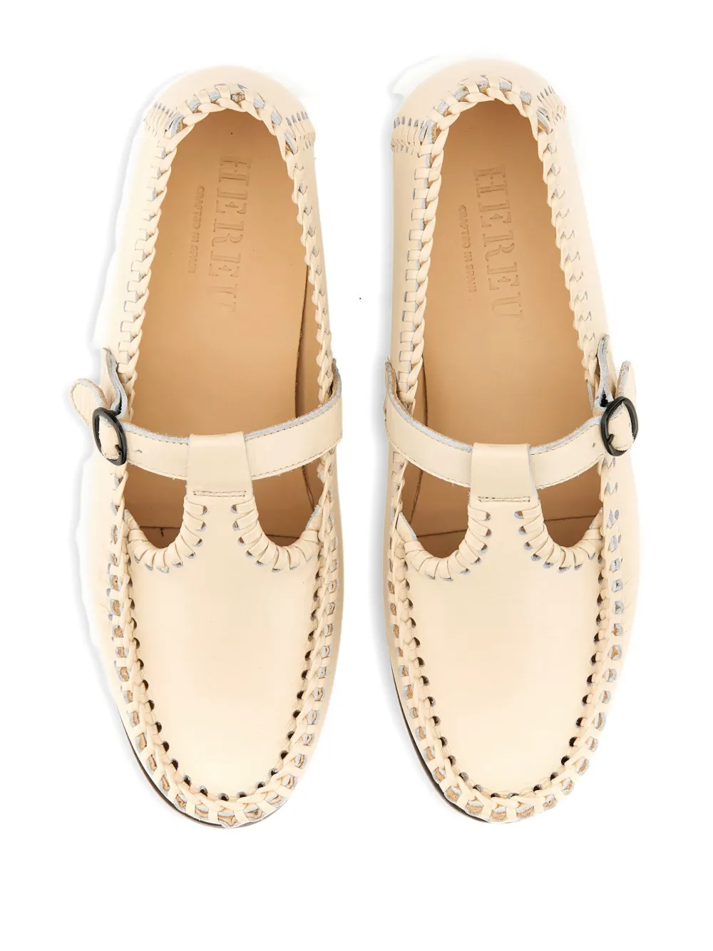 Hereu Buckle Detail Loafers In Neutral