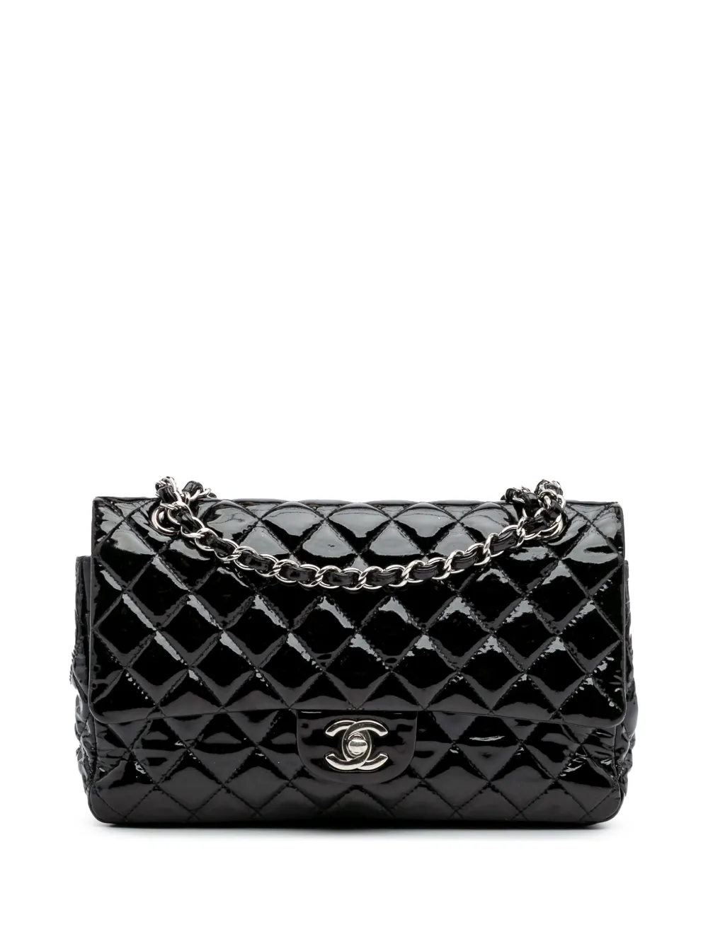 CHANEL Pre-Owned 2013-2014 Medium Classic Patent Double Flap shoulder bag | Black | Image 1