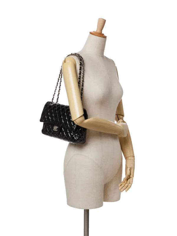 CHANEL Pre-Owned 2013-2014 Medium Classic Patent Double Flap