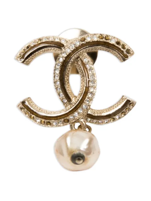 CHANEL Pre-Owned 2011 CC crystal-embellished brooch