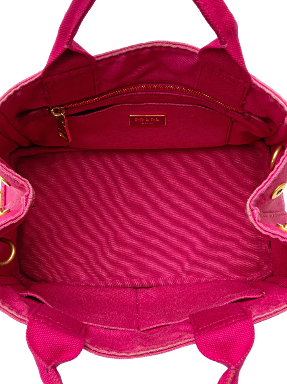 Pre-owned Prada 2013-2025 Small Canvas Canapa Logo Satchel In Pink