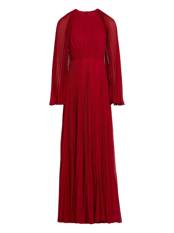 Giambattista Valli pleated cape-detail dress