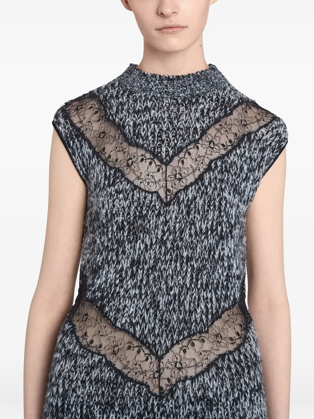 Giambattista Valli Jurk met kanten vlakken Grijs