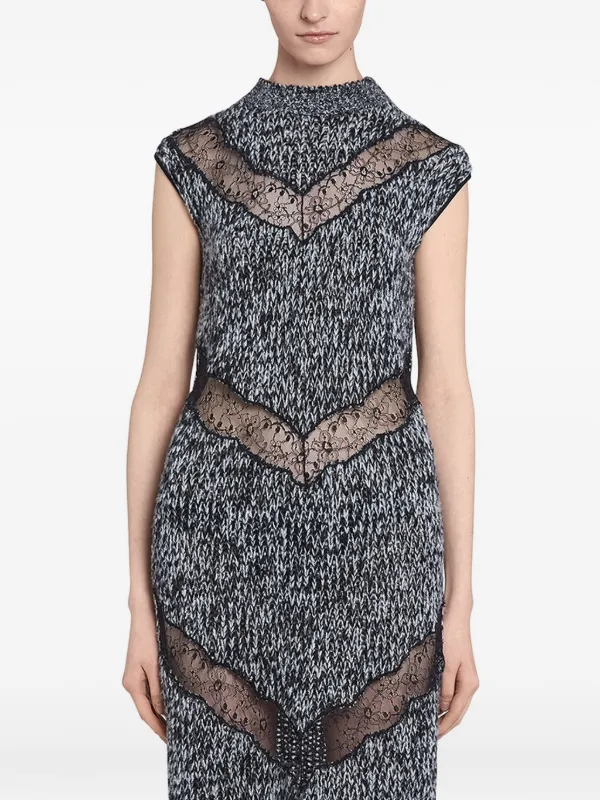 giambattista valli lace dress Giambattista Valli lace-insert Dress | Grey