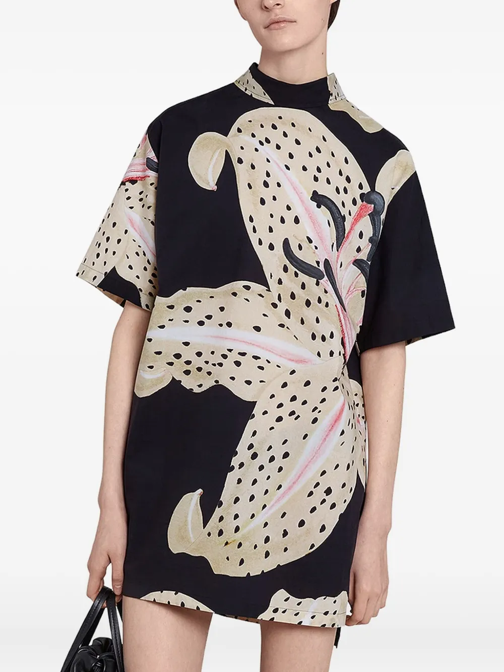 Giambattista Valli Lily-print Poplin Blouse In Black