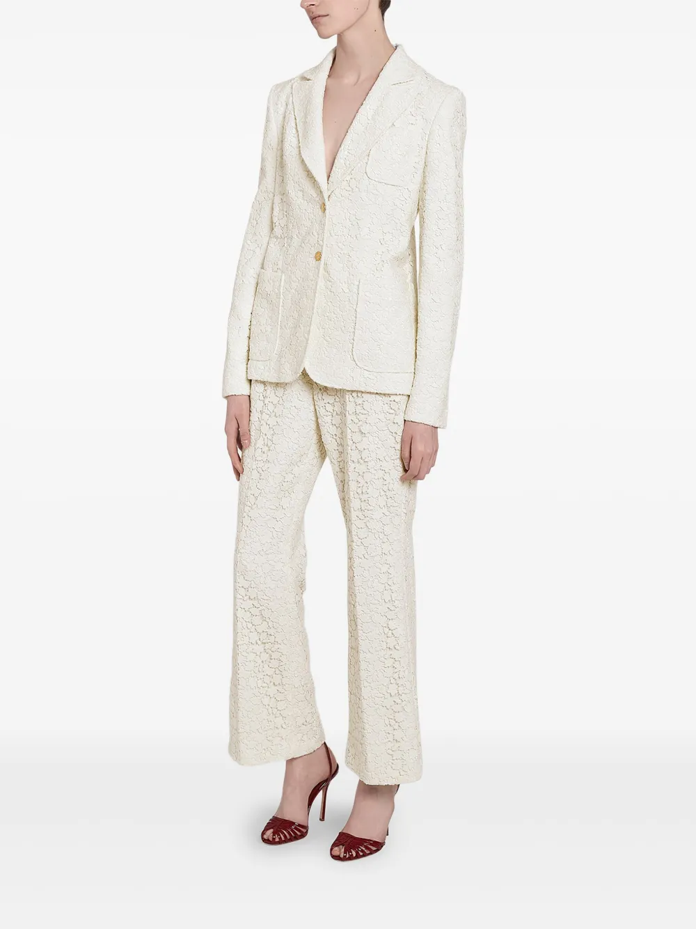 Giambattista Valli Daisy macramé broek - Wit