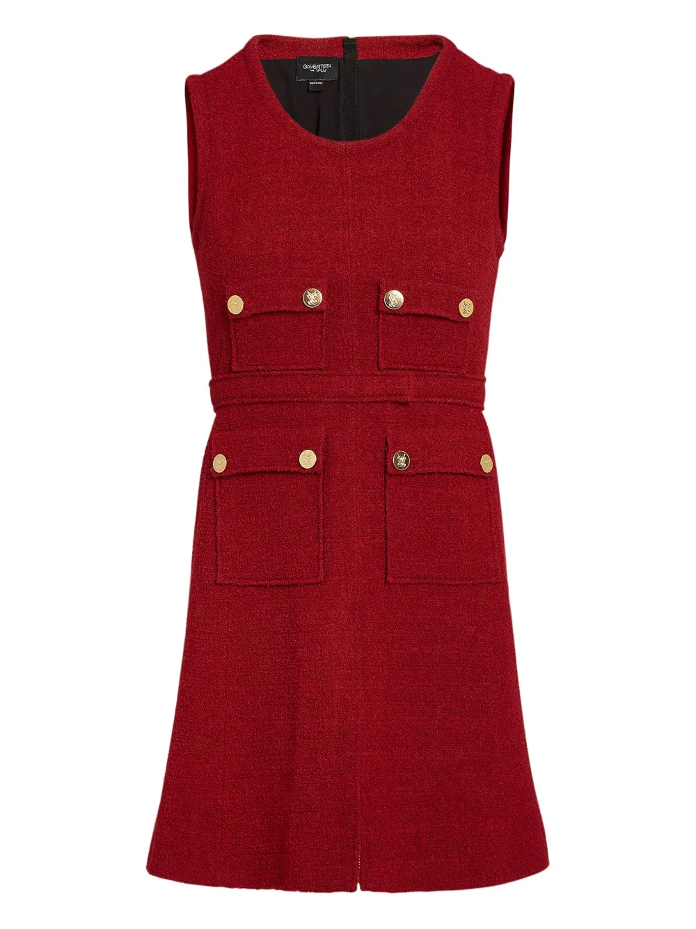 Giambattista Valli bouclé button-detailed dress Rood