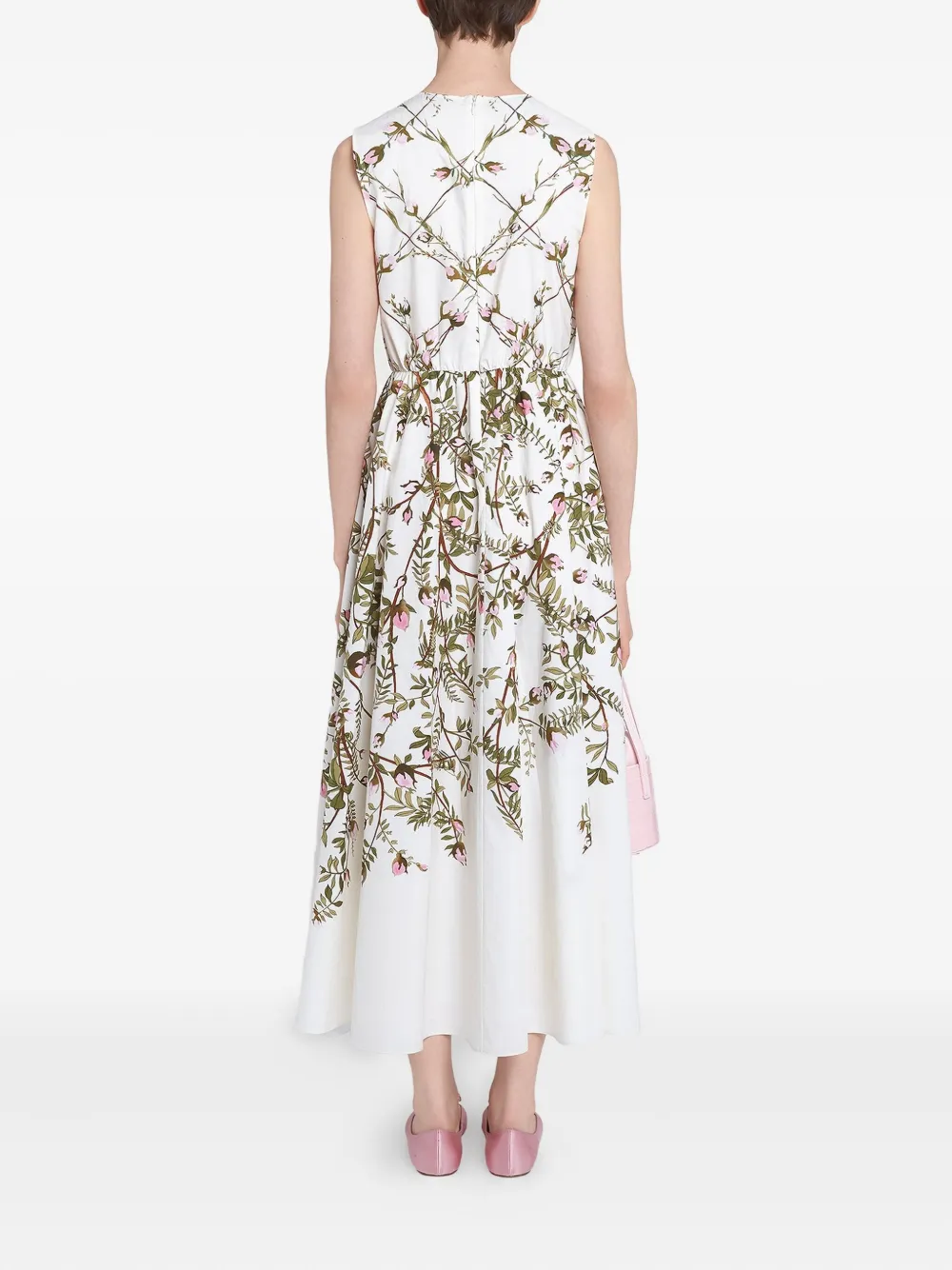 Giambattista Valli Midi-jurk met bloemenprint Wit