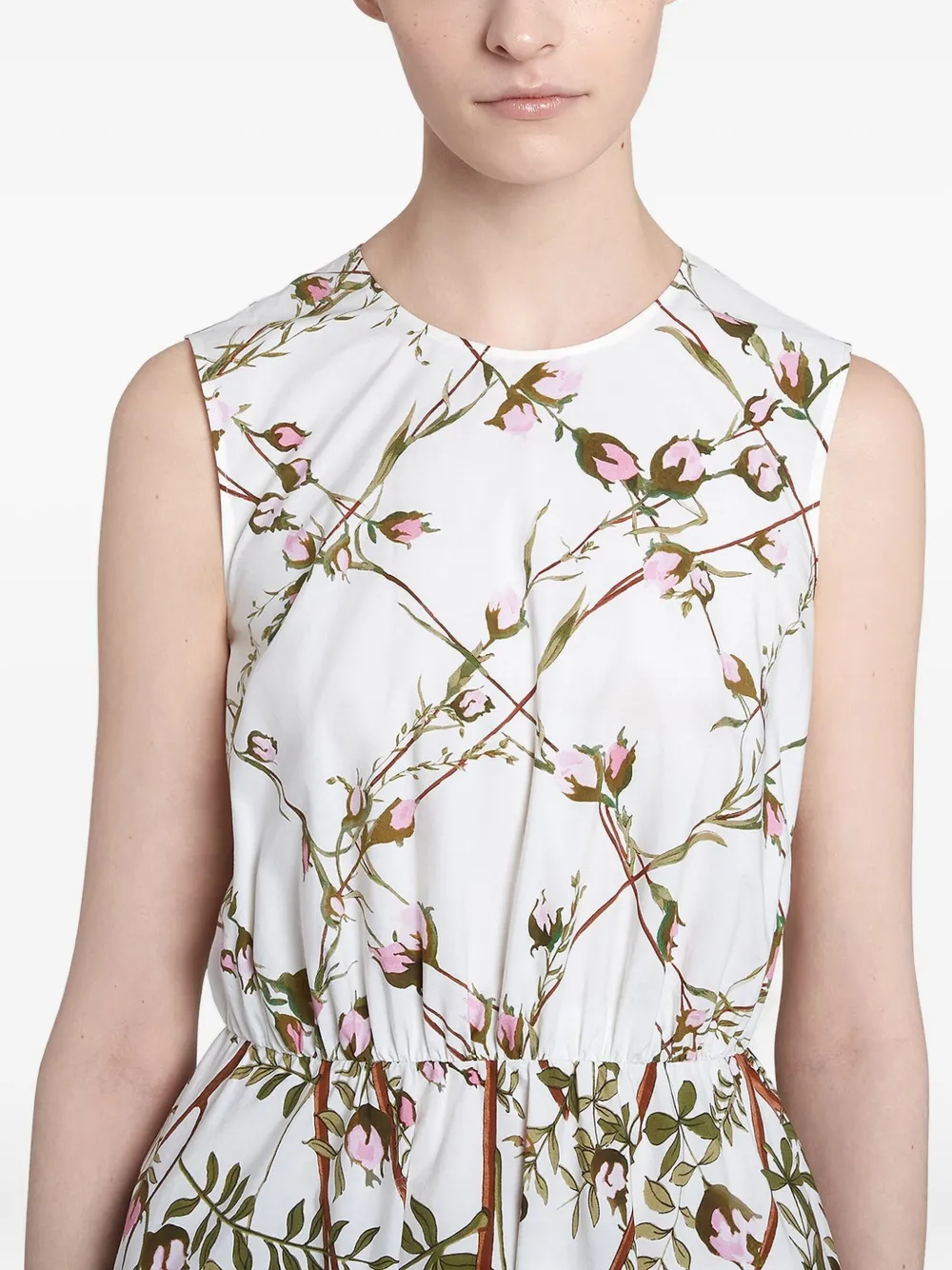 Giambattista Valli Midi-jurk met bloemenprint Wit