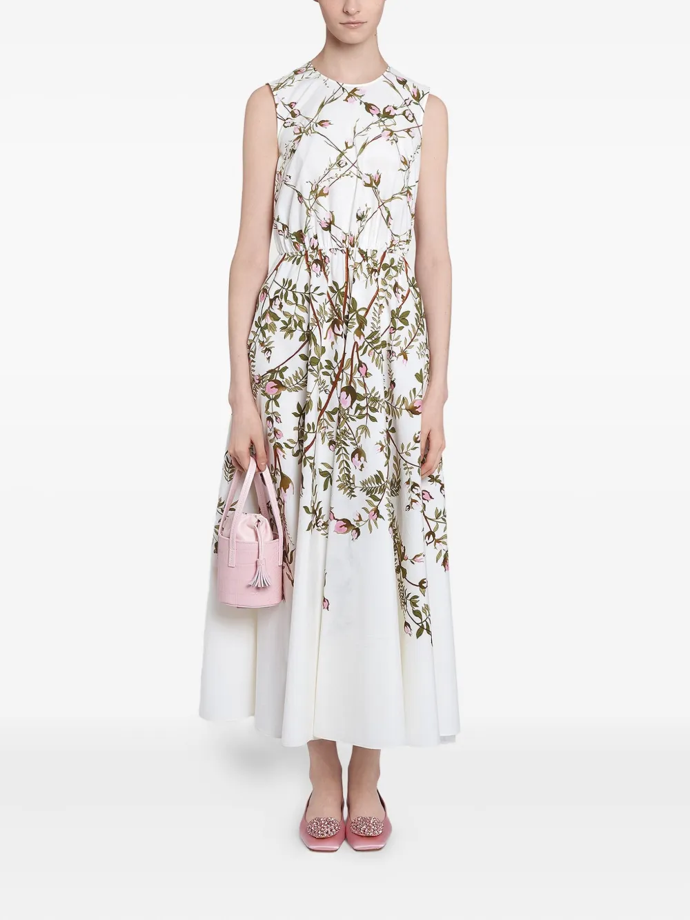 Giambattista Valli Midi-jurk met bloemenprint Wit
