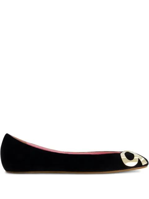 Giambattista Valli velvet bow-detail ballet flats