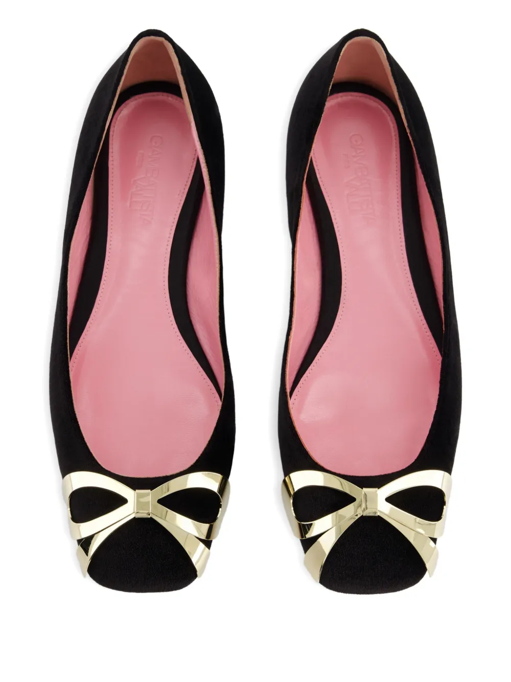 Giambattista Valli Fluwelen ballerina's met strikdetail Zwart