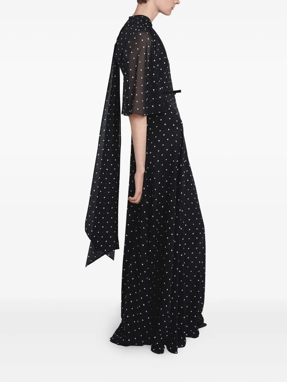 Giambattista Valli Maxi-jurk met stippen Zwart