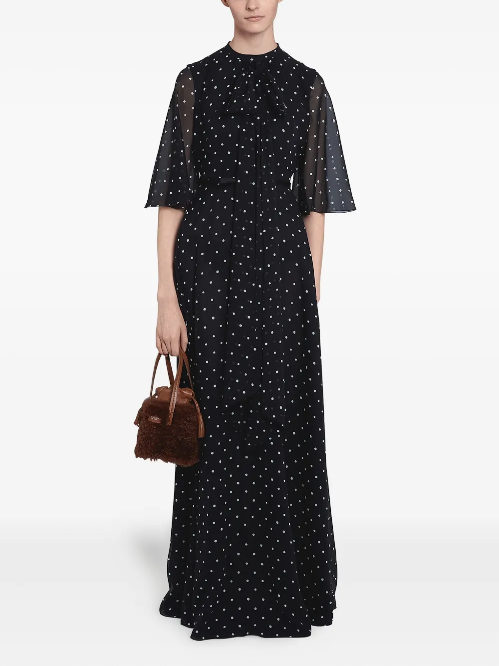 Giambattista Valli Maxi-jurk met stippen Zwart
