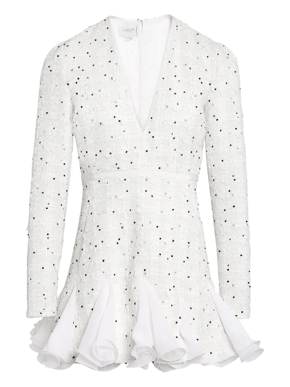 polka-dot ruffled dress