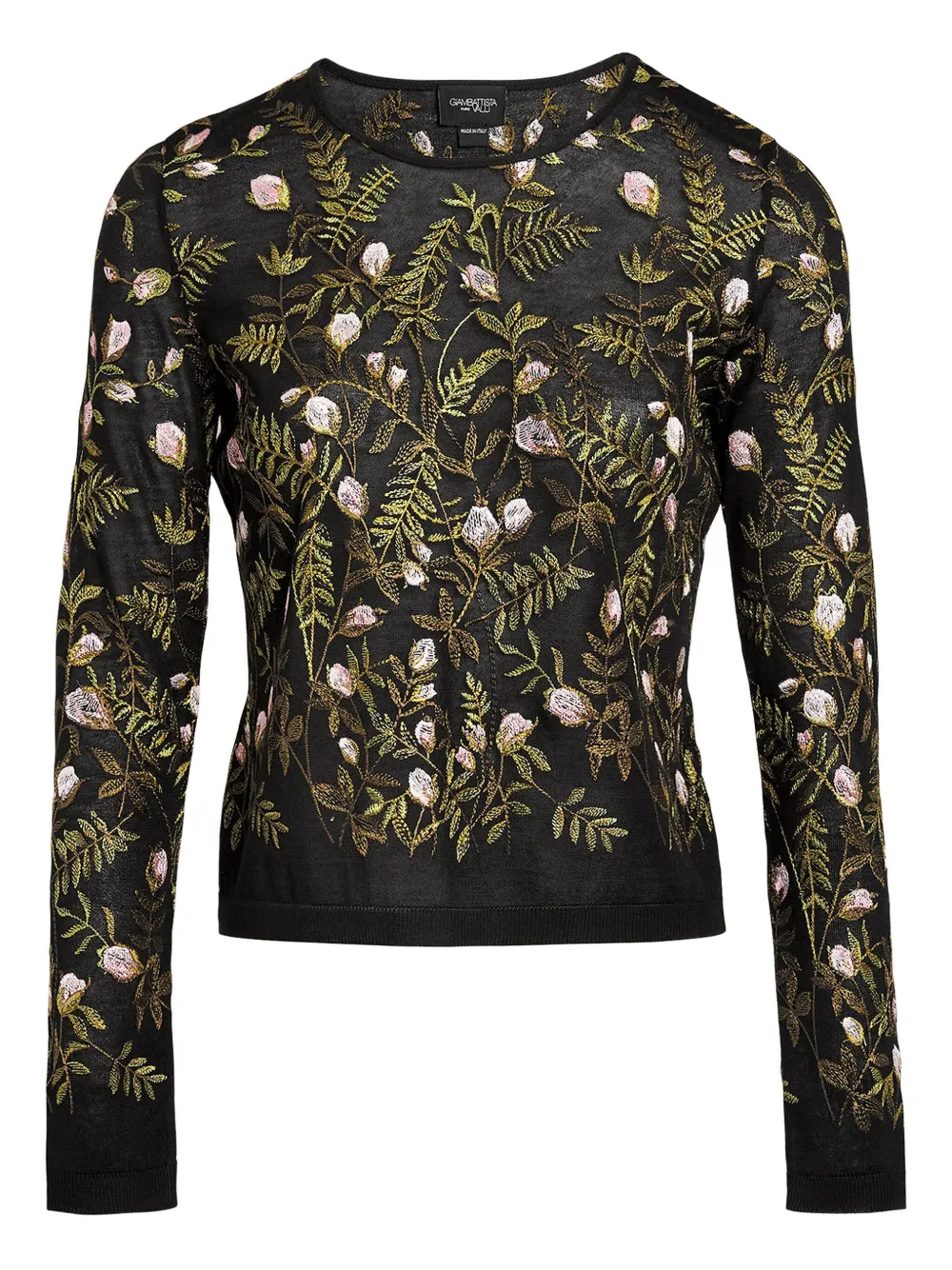 floral-embroidered top