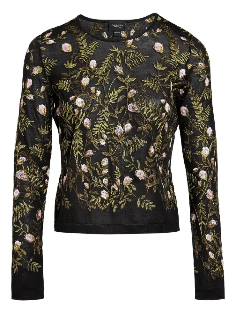 Giambattista Valli floral-embroidered  top